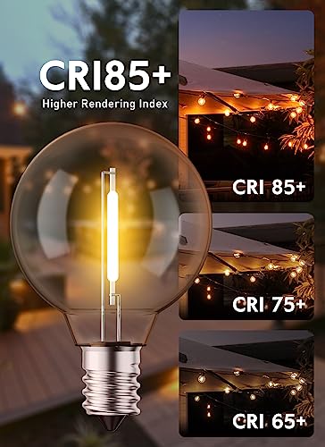 Brightown G40 Replacement LED Light Bulbs, 10 Pack Clear Globe Bulb fits E12 C7 Candelabra Screw Base Sockets, 1.5 Inch Dimmable Edison Light Bulbs for Indoor Outdoor Patio Decor, Warm White - color: Clear-led, size: 10 Pack