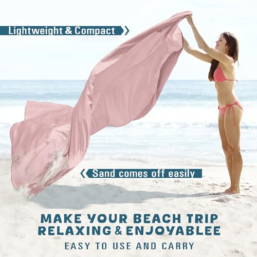 Beach Blanket Waterproof Sandproof 78''×110'' Large Suits 1-7 Adults Oversized Lightweight Picnic Mat Beach Blanket Water Resistant for Camping Hiking Travel Picnic - color: Pink, size: 78''x110''