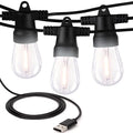 Brightech Ambience Pro USB Powered String Lights - 24 Ft Commercial Grade Waterproof String Lights, Outdoor Shatterproof Patio Lights for Camping, Christmas, Backyard, Porch - 1W LED Soft White Light - color: (3000K) Soft White