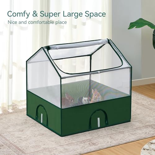 Dinmo Small Animal Playpen, Guinea Pig Cages, Rabbit Playpen, Puppy Play Pen for Indoors, Pet Playpen with Waterproof Floor for Hamsters, Hedgehogs, Bunny, Indoor Outdoor Portable Fence, Green