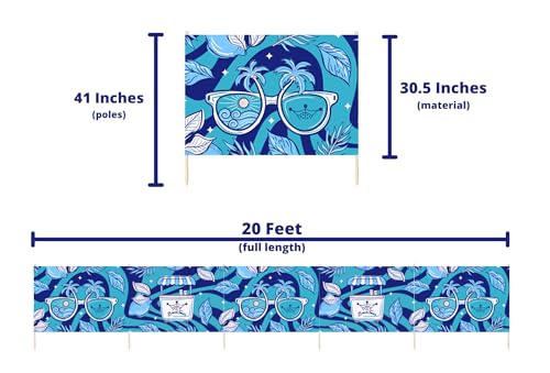 Premium 20 ft Beach Windscreen, Privacy Screen, Wind Blocker Free Rubber Mallet and Carry Bag Included (Cool Lemons) - color: Cool Lemons