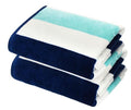 COTTON CRAFT Oversized Beach Towels - 2 Pack XXL 35x84 - The Big Kahuna 7 Foot Extra Large Beach Blanket Towel - Big & Tall - Huge 100% Cotton Velour Plush Soft Luxury Towel - Cabana Stripe Blue - color: Ocean Blue, size: 2 Pack - 35x84