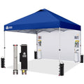 CROWN SHADES Canopy Tent, 10 x 10 Foot Portable Pop Up Outdoor Shelter with Pocket Sidewall, Push Center Lock, UV Protection, and Carry Bag, Navy Blue - color: Navy Blue