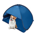 1pcs Pop Up Dog Cat Camping Tent, Blue Outdoor Play House Portable Sun Shelter Pet Tent for Dogs Cats Puppy Kitty Other Small Animals, L