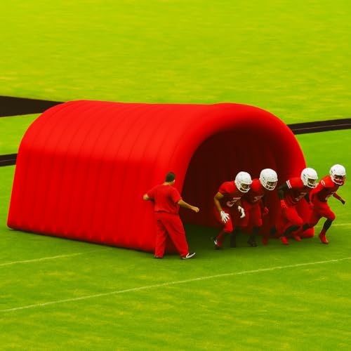 23x10x10FT Quick Setup Inflatable Tunnel Arch - for Sports Games, Trade Shows & Promotions (Blower Included) - color: Red, size: 24FT