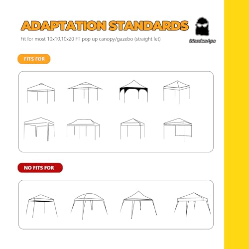 Clear Sidewall, Transparent Canopy Walls, Canopy Side Wall for 10x10 Pop Up Canopy - Straight Leg, Outdoor Instant Canopies Sidewall,1 Pack (White) - color: White - Spliceable