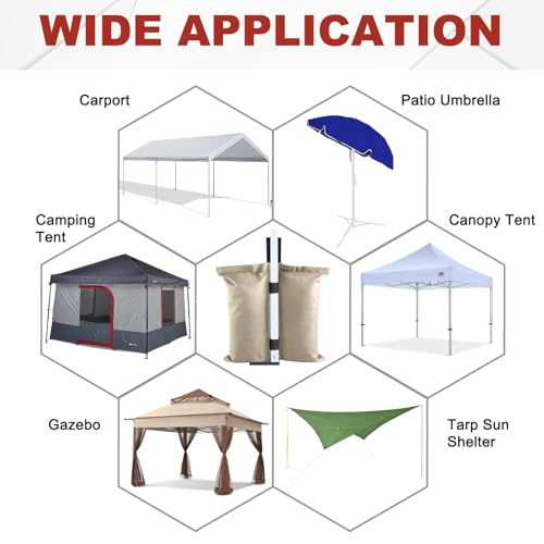 ABCCANOPY Canopy Weights 120 LBS Tent Sand Bags,4-Pack Beige (Without Sand) - color: Beige, size: 120 LBS