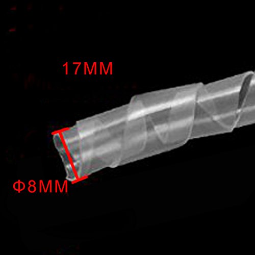 17M PE Polyethylene Spiral Wire Wrap Tube PC Manage Cable Outside Dia M8 Black (Dia 8MM-Length17M, White) - color: White, size: Dia 8mm-length17m