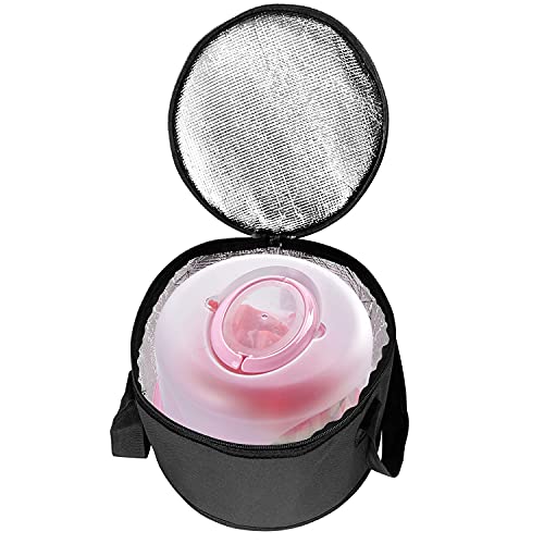 Yalin 2 Pack 12.5X7.8 Inch Round Lunch Bags, Insulated Thermal Pastry and Pie Carrier, Reusable Cake Cooler and Casserole Carrier Bags for Potluck, Picnics Food Delivery (Black Color) - color: Black Color