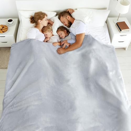 Edenleaf Oversized Blanket 120x120 Inches, Giant Huge Companion for Bed, Sofa, Travel and Camping, Extra Large Big Soft Blanket Fits The Whole Family and Outdoor Campaign, Light Grey - color: Light Grey