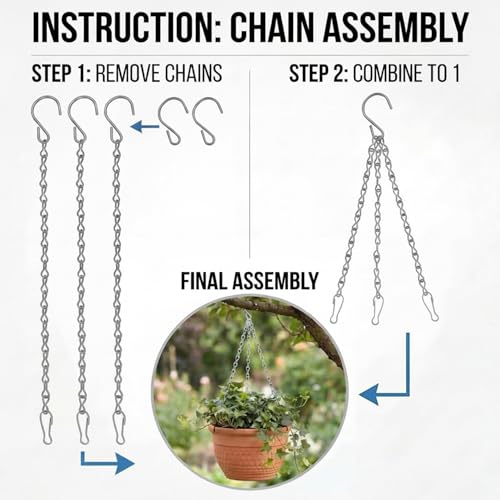 EBOOT 2 Pcs Hanging Chain for Bird Feeders, Planters, Lanterns and Ornaments (Silver,35 Inch) - color: Silver, size: 35 Inch
