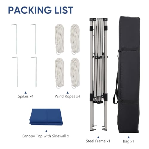 GDY 10x10 FT Pop Up Canopy Outdoor Instant Tent Slant Legs with a Sidewall,Equipment Vents, Portable Gazebo Shelter for Patio, Deck, Beach and Garden,Navy Blue. - color: Navy Blue