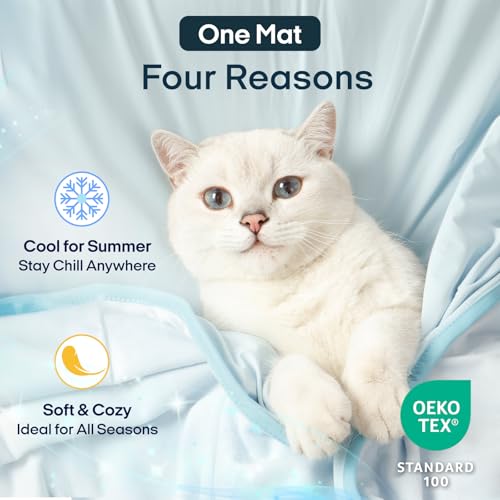 Zonli Premium Cooling Blanket for Dogs-Lightweight Fluffy Pet Throw & Bed Cover,Cooling Mat for Dogs,Cats&Puppies - Breathable,Durable Summer Blanket-Oversized 39"×55" Pet Pad, Machine Washable (Blue) - color: Blue