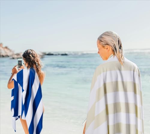 WILFA Extra Large Beach Towel - Oversized Mircofiber Beach Towel 40'' x 70'', XL Striped Lightweight Pool Towel, Big Cabana Swim Travel Towel for Adults Mens Women,Grey - color: Gray