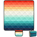 Waterproof Picnic Blankets,79''x79'' Extra Large Foldable Sandproof Beach Blanket,Portable 3-Layer Polyester Outdoor Picnic Blanket for Grass Lawn,Beach,Family Camping,Park,Travel-Rainbow Stripe - color: Rainbow Stripe