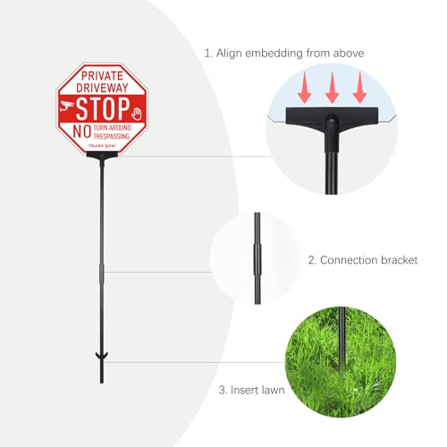 2 Pack Metal Yard Sign Stakes, 38 Inch Height Sign Holder, Rust, Wind & Dust Resistant Sturdy Metal Stake for Ground Yard Lawn - color: Black