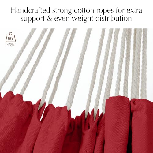 PNAEUT Double Hammocks for Outside, Replacement Outdoor Tree Hammock for Indoor Patio Porch Garden (Cherry, Medium) - color: Cherry, size: Medium