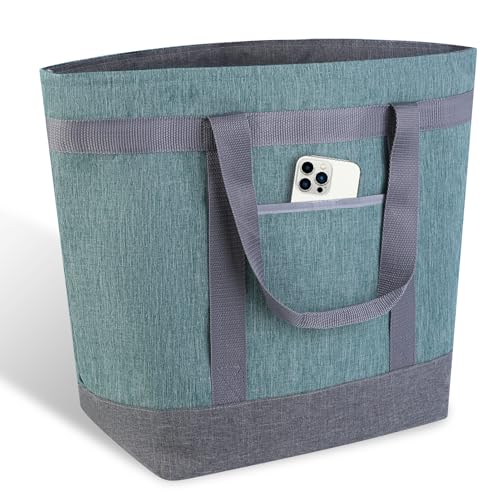 Insulated Reusable Tote Bag for Grocery Shopping for Women/Men, Waterproof Cooler Bags for Travel/Beach/Picnic, Pizza/Food Delivery Bag to Keep Food Cold/Hot for Catering (Oxford Cloth, Green) - color: Green, size: Waterproof PRO