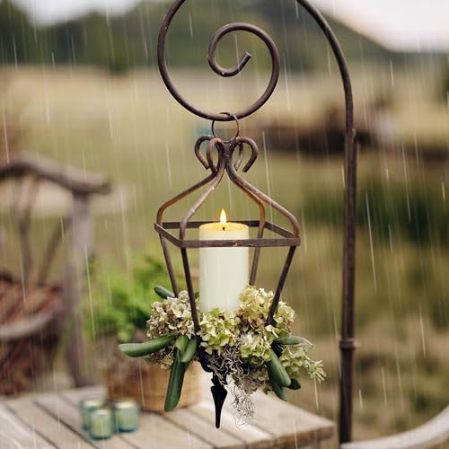 Yeelida Outdoor 6pcs Flameless Waterproof Candles with Handy Remote Control, Cycle Timer Battery Operated Candle Grease Effect LED Flickering Pillar Plastic Long Lasting (Ivory, 3" x4" 5" 5" 6" 6" 7") - color: Ivory, size: 4" 5" 5" 6" 6" 7"