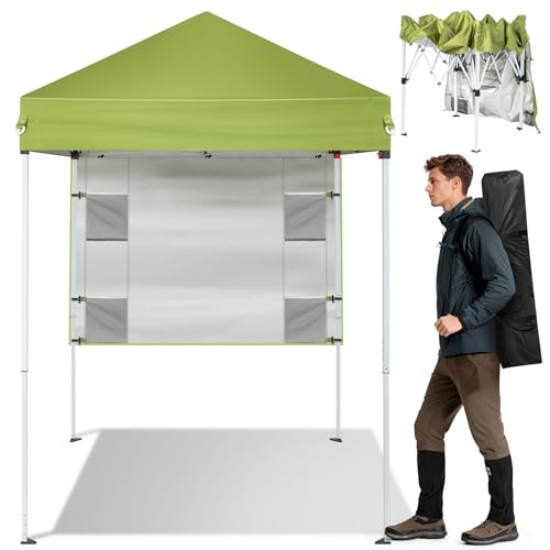 Outvita 5x5 Pop Up Canopy Tent, Ez Up Outdoor Canopy Tent Instant Shelter with Carry Bag Straight Legs Patio Balcony Porch Backyard Garden - style: 5x5-green