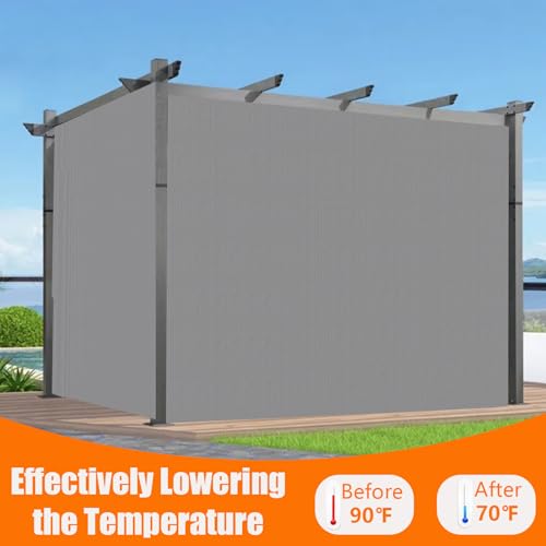 90% 6x10ft Sun Shade Cloth for Outdoor Deck Backyard Patio Garden Pergola Cover Canopy Gray - size: 6x10ft