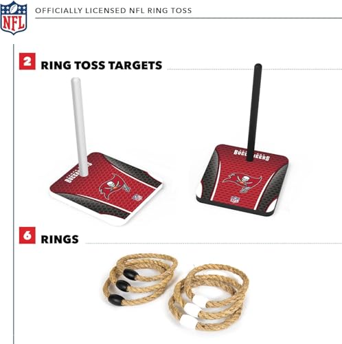 Solid Wood NFL Quoits Set with Direct Print HD Team Graphics – Tailgate Ring Toss Game – Great Gift for Any Football Fan! Ring Toss Family Outdoor Games for The Beach