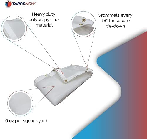 Tarps Now 6' x 20' White Heavy Duty Mesh Tarp with Brass Grommets - UV Resistant Reflective White 75% Sun Shade, Backyard, Patios, Breezeways, Gazebos, Kennels, Mesh for Flatbeds, Trucks or Trailers - size: 6' X 20'