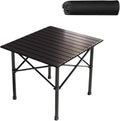 Lightweight Folding Camping Table, Portable Aluminum Outdoor Table with Carry Bag, Compact Collapsible Table for Picnic, Beach, BBQ & Camping – Black