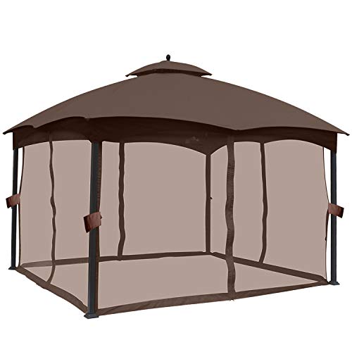 ABCCANOPY Gazebo Replacement Curtain 10'x12' - Universal Privacy Side Wall for Outdoor Gazebo, 4 Panel Only (Brown) - color: Brown, size: 4 Pcs Curtains