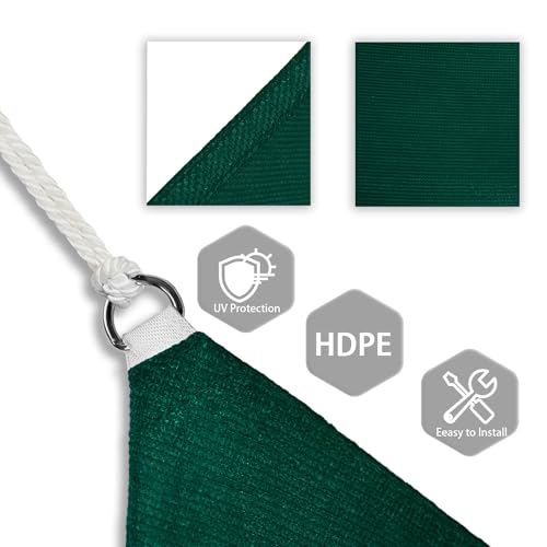 Patio Paradise 2' x 2' x 2' Sun Shade Sail Triangle Canopy Shade Cloth Fabric Sunlight Block Patio Pergola Cover HDPE Deck Awning for Outdoor Backyard Roof Shading, Green - color: Green, size: 2' x 2' x 2'