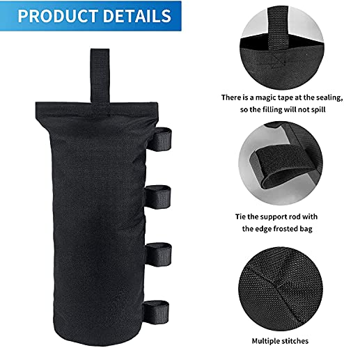 Joramoy Heavy Duty Canopy Weight Bags(120LBS) for Pop up Canopy Tent, Canopy Weights Set of 4, Leg Weights Sand Bags for Instant Outdoor Sun Shelter Patio Umbrella(Without Sand) - color: Black, size: 120lbs