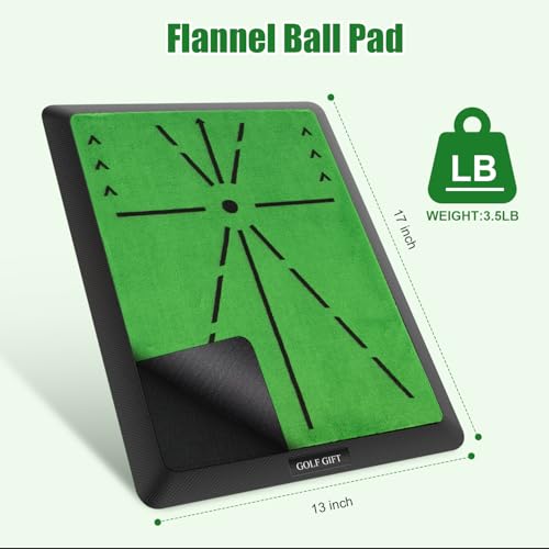 Golf Hitting Mat, with Clear Swing Path Feedback, Flannel Mat 13 * 17in Replaceable Practice Mat Without Rubber Base for Indoor/Outdoor,Golf Gifts for Men/Women Golfers