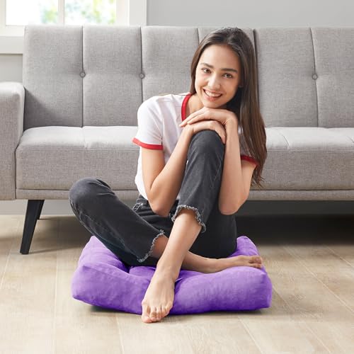 Degrees of Comfort Floor Cushion 22: Square Purple 22x22x4 Gusset Square-1PK - color: Purple, size: 1 Pack