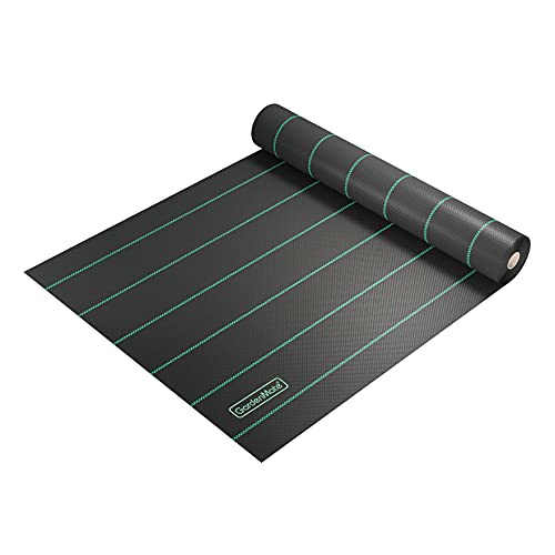 GardenMate 1m x 50m roll Woven Weed Control Fabric - UV stabilised 100gsm Landscape Ground Cover Membrane - size: 1m x 50m = 50m²