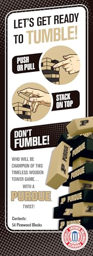 Baby Fanatic MasterPieces Game Day - NCAA Purdue Boilermakers - Officially Licensed Tumble Tower, Real Wood Blocks - style: Purdue Boilermakers