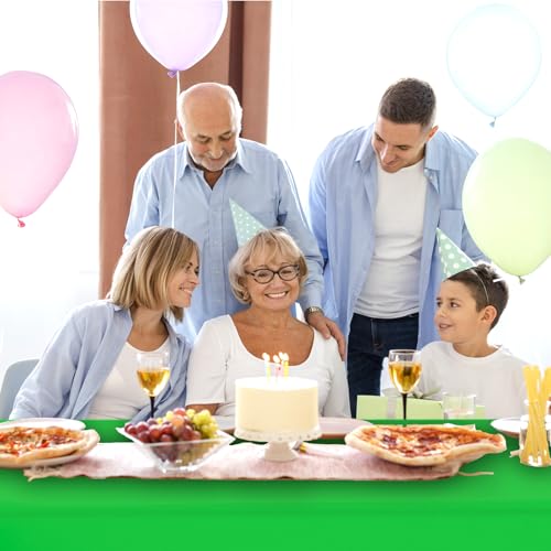 2 Pack Dark Green Plastic Tablecloths Disposable Tablecloths Dark Green Table Cloths for Parties Birthdays Restaurants Weddings,Picnics,Fits 6 to 8 Foot Rectangle Tables (54 * 108 Inch) - color: Solid Deep Green, size: 54" x 108" Rectangular (2 Pack)