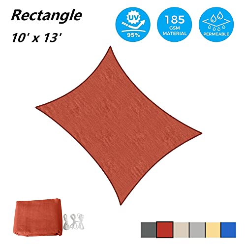 AsterOutdoor Sun Shade Sail Rectangle 10' x 13' UV Block Canopy for Patio Backyard Lawn Garden Outdoor Activities, Terra - color: Terra, size: 10' x 13'