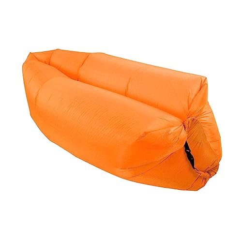 Inflatable Lounger Air Sofa Comfortable Portable Foldable Inflatable Couch for Outdoor Camping, with Storage Bag for Adults or Children - color: Orange