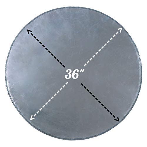 Fire Pit Mat, Round Grill Mat for Ground, Patio, Deck, Lawn, Outdoor or Campsite Protection Ember Mat Pad Silver (36‘’x36‘’) - size: 36‘’x36‘’