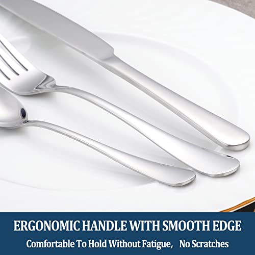 24 Piece Dinner Forks Set, Food-Grade Stainless Steel Silverware Forks, Cutlery Fork, Metal Fork for Home, Kitchen or Restaurant, Mirror Polished, Dishwasher Safe - 8 Inch - size: 24pcs-silver
