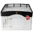 PJYuCien Dog Playpen Mesh Top Cover, Fits 36 Inch 4 Panels Regular Square Plastic Exercise Pet Pen, Telescopic Buckles Connections, Black (Note: Cover Only, Fence Not Included) - style: Black Cover, 36"Width, Black ( Elastic Buckles Connections )