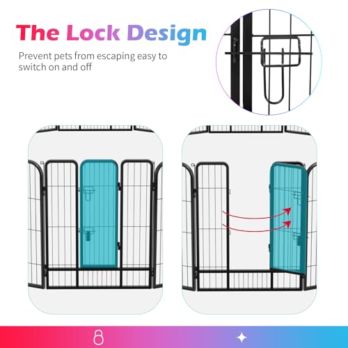 FDW Dog Playpen Dog Pen Dog Kennel 24 Panels 40 Inch Hight Indoor Outdoor Folding Metal Portable Puppy Exercise Pen Heavy Duty Dog Fence for Yard Camping,Black - style: 24 Panels