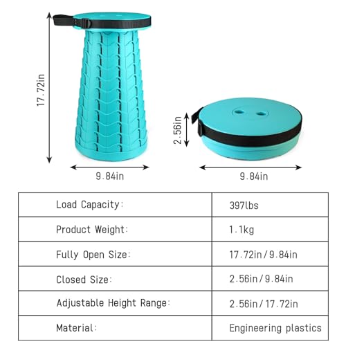 Portable & Lightweight Foldable Camping Chair for Adults, Heavy Duty Folding Stool with Adjustable Shoulder Strap, Perfect for Picnic, Beach, Backyard, and Sporting Events, Max Weight 400lbs - color: Mint Green