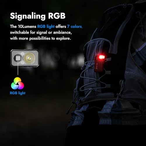 WUBEN G5 Rechargeable EDC Flashlight, 400 Lumens Dual Light Sources Mini Flashlight with RGB Light, Portable Flat Pocket Flashlights, Magnetic Keychain Flashlight for Outdoor Home Emergencies (Black) - color: Black