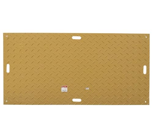 Mytee Products 3' x 6' Ground Protection Mats with Double Sided Diamond Plated Tread Design - High Density Polyethylene Mat, Easily Supports 60 Ton Loads on Lawns, Dirt, and Any Other Areas (12 Pack) - color: Tan, size: 3 x 6 Feet, style: 12 - Pack