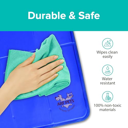 Arf Pets Cooling Mat for Dogs - Gel Self-Cooling Pad for Beds, Kennels & Crates | Durable, Non-Toxic, Pressure-Activated Relief | No Water, Electricity, Batteries or Refrigeration Needed, 20" x 30" - size: 20 x 30