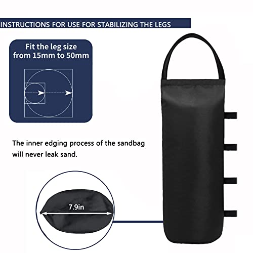 IALNAI 112 LBS Canopy Weights Sand Bags for Canopy Outdoor Advertising Tent Sunshade Fixed Windproof Pop up Tent（No Sand） 4-Pack Package May Vary - color: Black