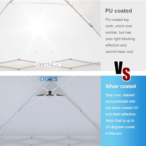 SANWAY 10x10 Pop Up Canopy Tent with Sidewalls x 4 – Easy Setup Canopy Tent, Waterproof, UV-Resistant, Portable with Carry Bag for Outdoor Events, Camping, and Backyard Parties – Silver White - color: Silver White