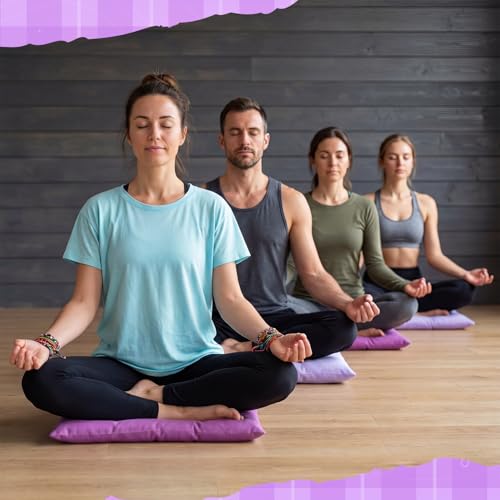 Geetery 12 Pcs Floor Pillows Bulk Seating Cushions for Floor Chair 15.7'' Large Meditation Cushion for Yoga Living Room Tatami Bedroom Balcony Office (Purple,Square) - color: Purple, size: Square