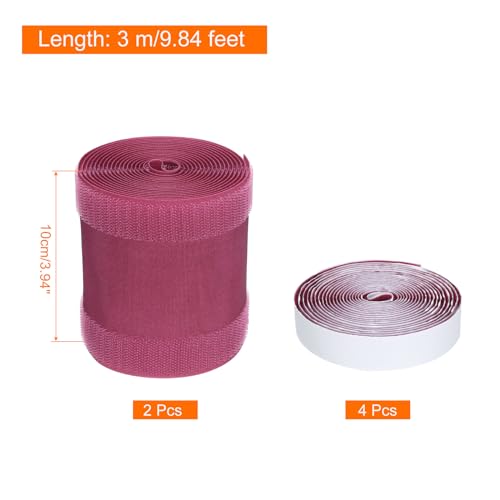 MECCANIXITY Floor Cord Cover 9.8 Ft x 4" Grip Floor Cable Protector Management for Home Floor with Adhesive Backing Prevent Tripping Nylon Polyester Blend Red 2Pcs - color: Red, size: 9.8 Ft x 4"